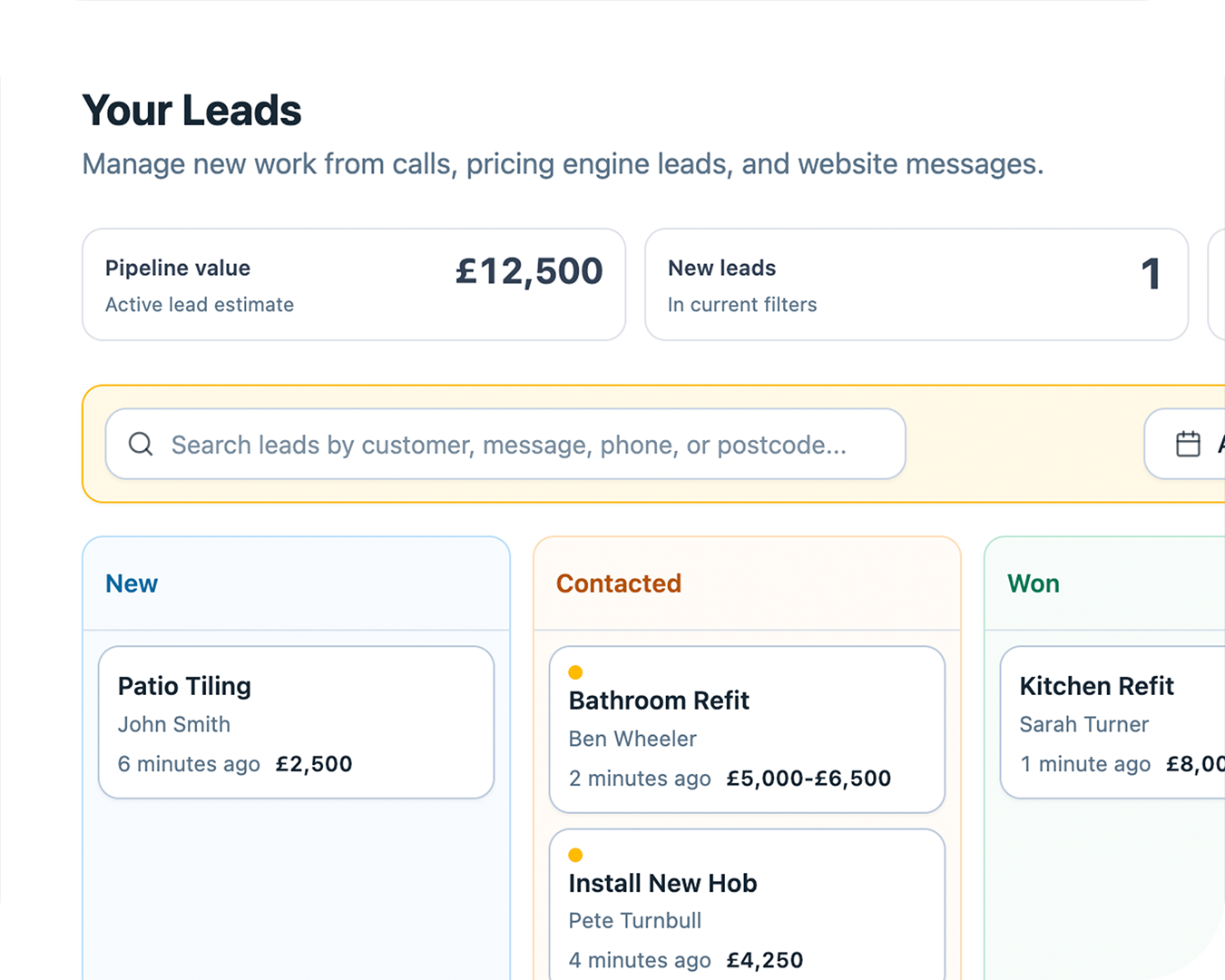 AI Receptionist catching an incoming customer call and capturing the lead