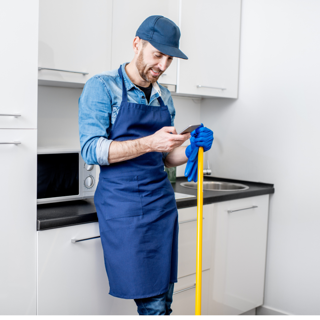 Cleaner Using Phone